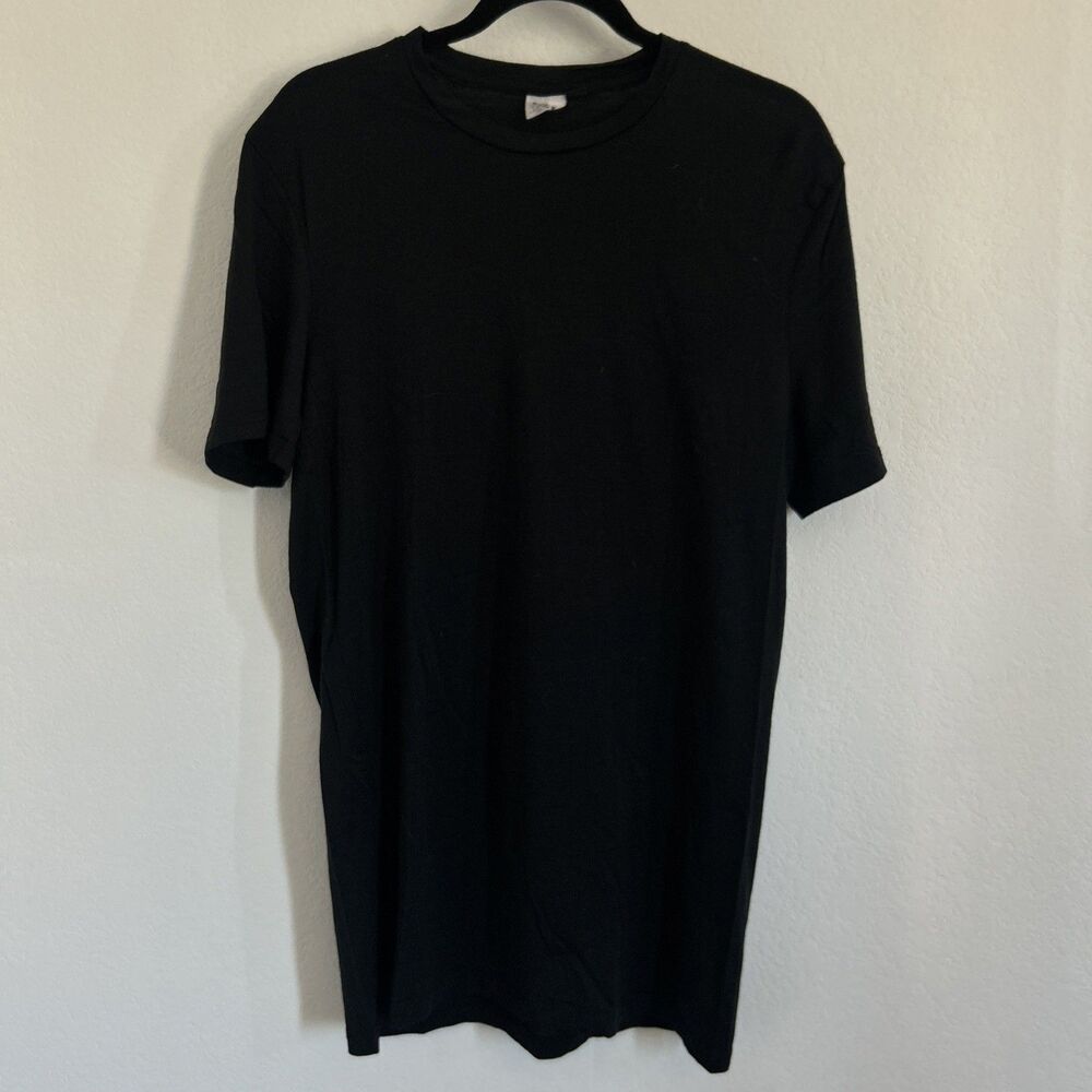 Merino 356 T-Shirt Black Lightweight Merino Wool Baselayer Crewneck Tee Sz L